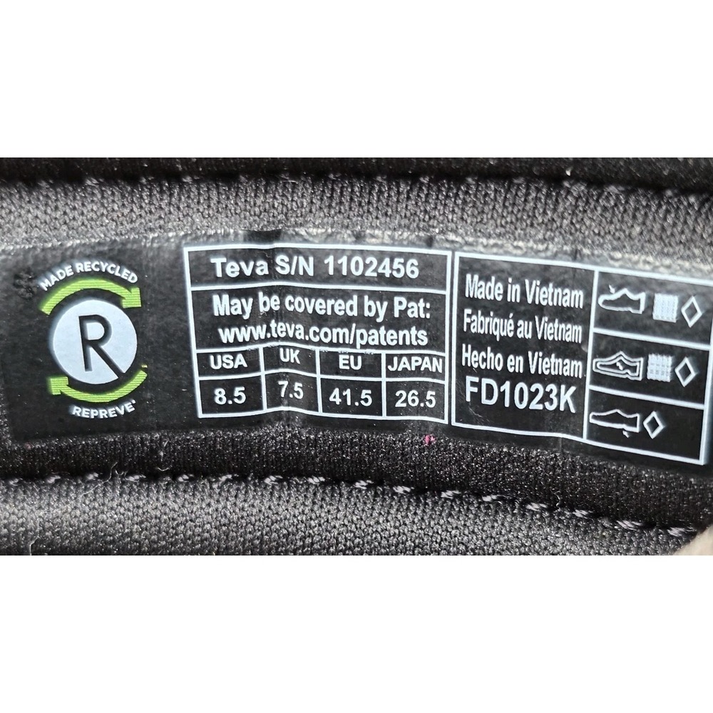 Teva Terra Fi 5 Universal Sandals Mens 8.5 Black Gray Camo Hiking Water 1102456 - Picture 9 of 10